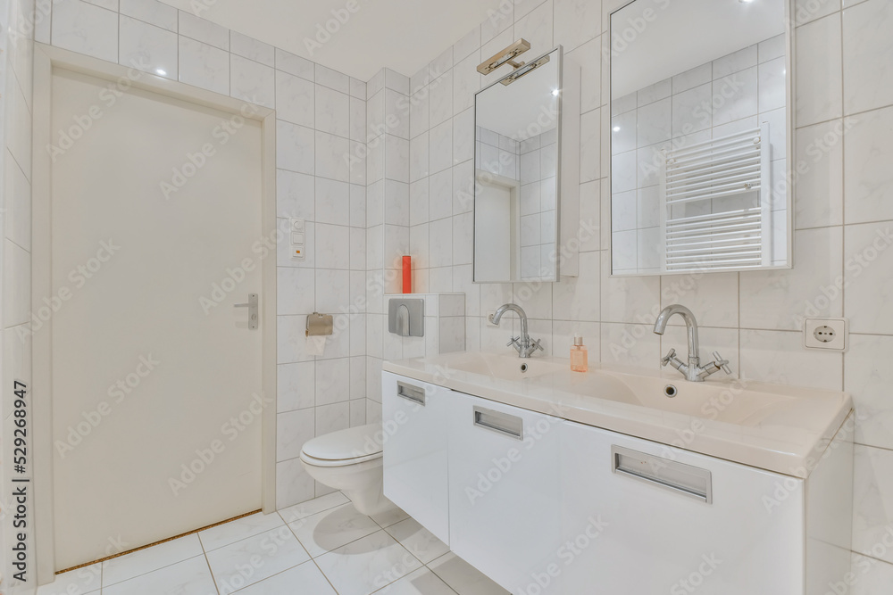 Interior of a sink with a shower Interior of a sink with a shower