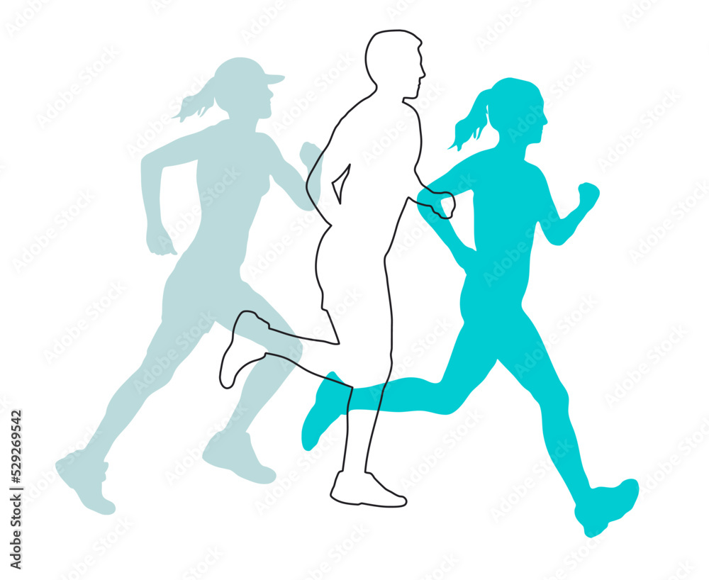 Running sport graphic.