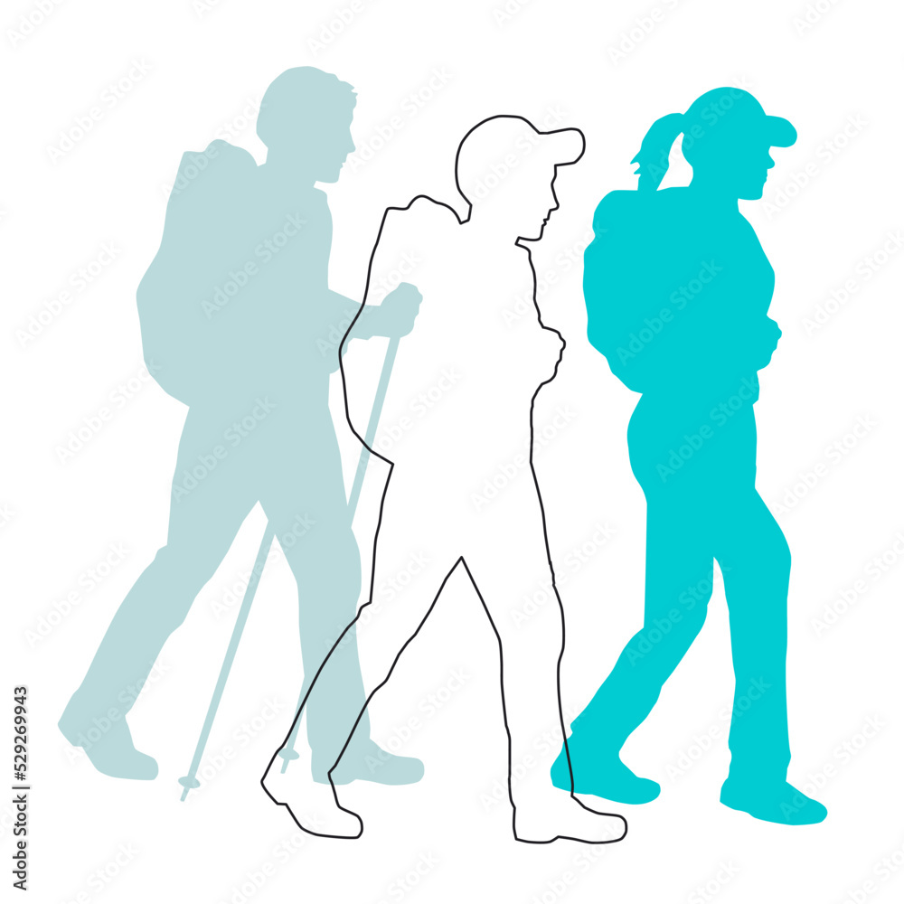 Hiking sport graphic in vector quality.