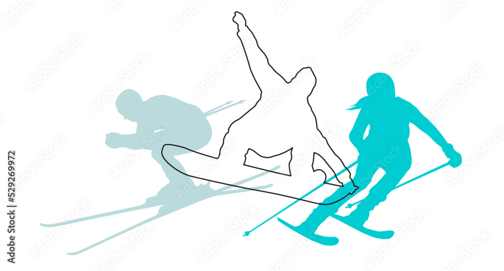 Ski sport graphic in vector quality.