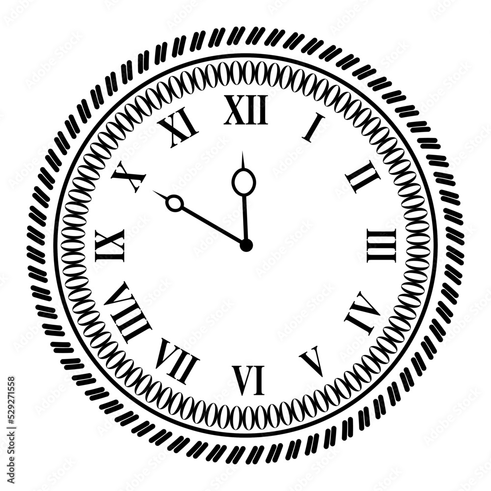 Watch face with hour and minute hands Watch face with hour and minute hands