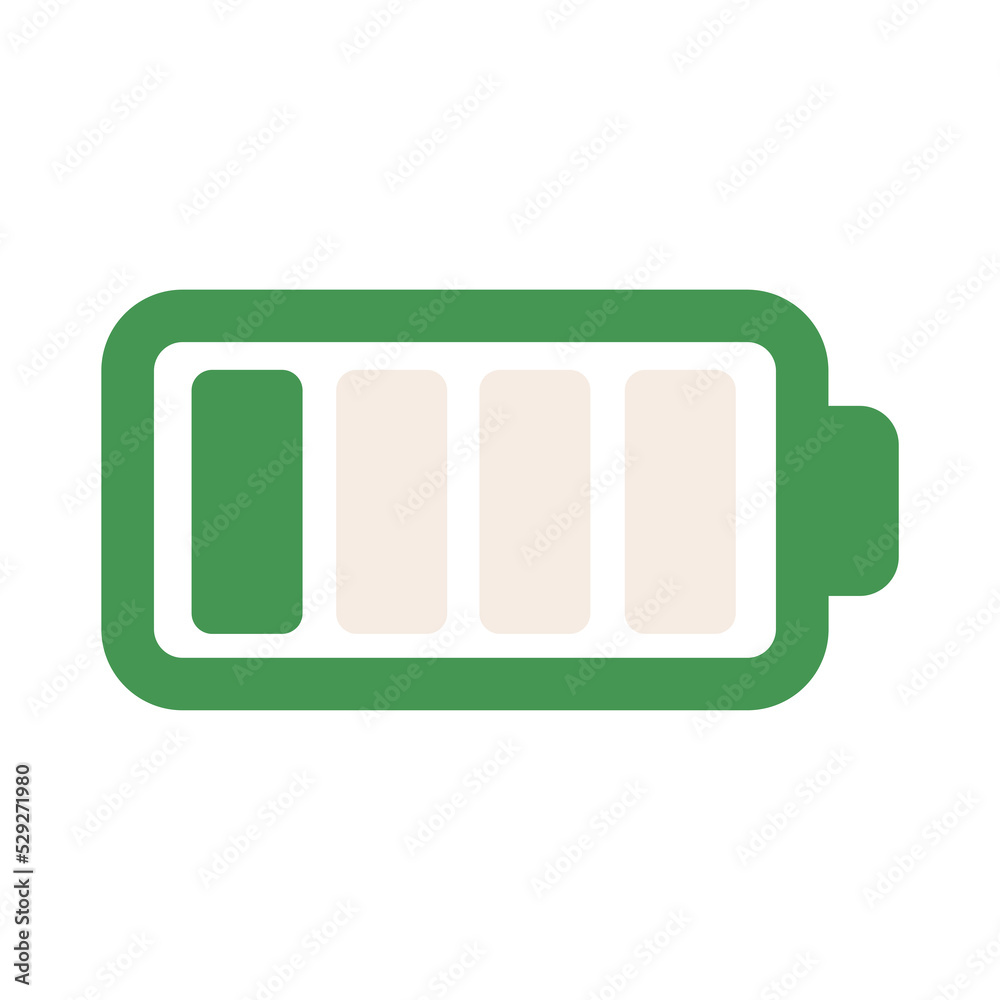 Battery level. Almost completely depleted. Battery level. Almost completely depleted.