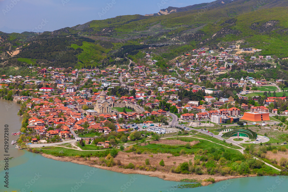 Mtskheta town aerial view. Georgia