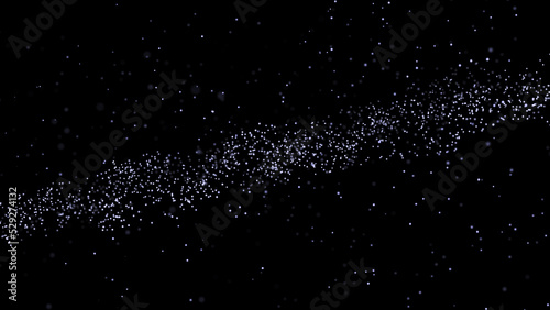 Abstract dots in the shape of milk way. Mesh line with space galaxy in it. Global digital futuristic technology of network. 3D rendering.