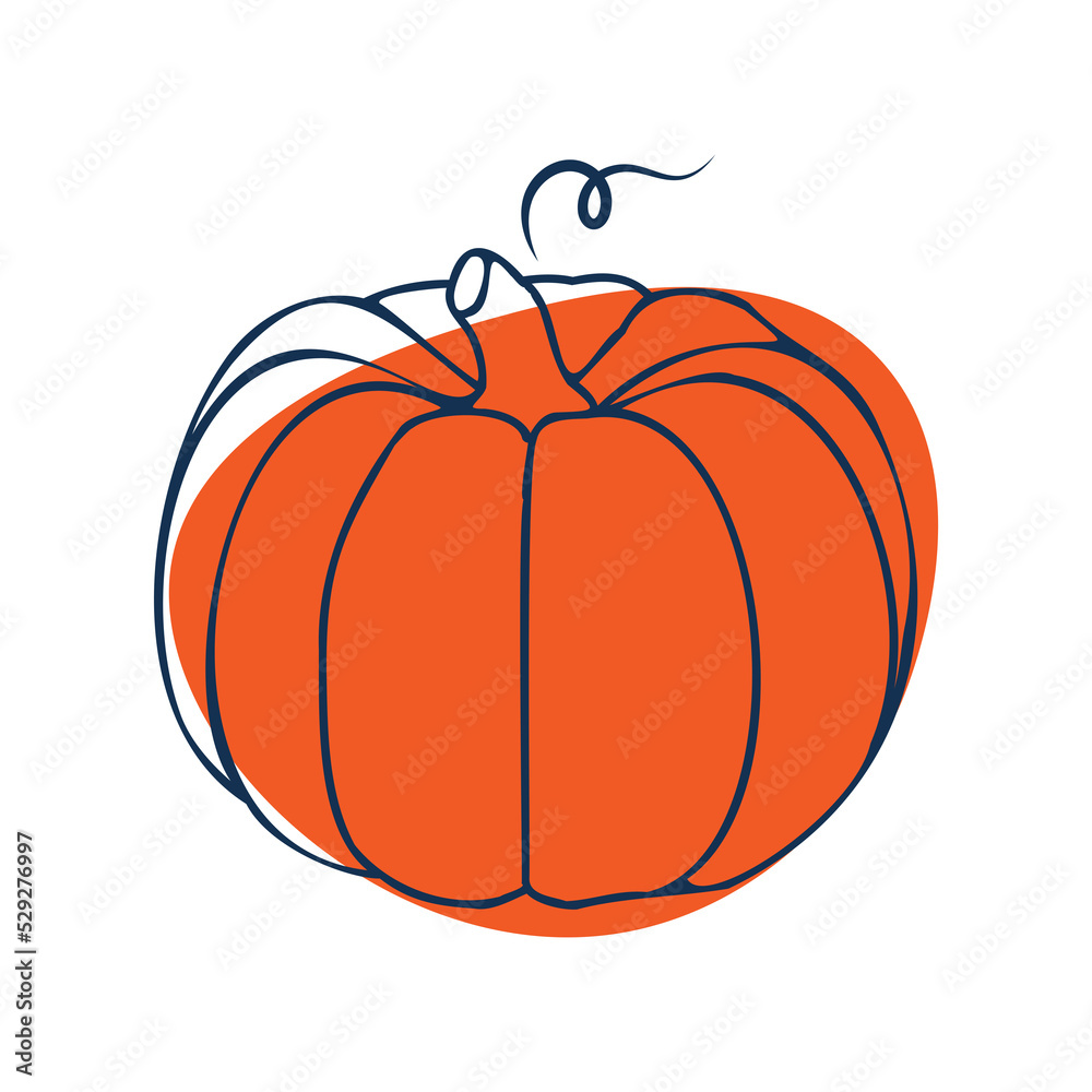 Obraz premium Decorative orange pumpkin on a transparent background.