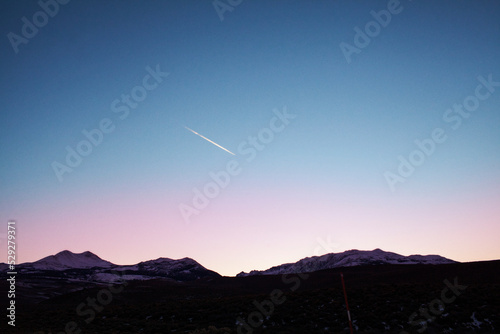 Scenic view of vapor trail in clear sky photo