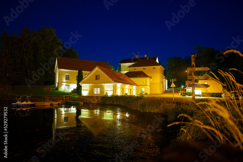 Houses by the lake in Vihula, Lahemaa park, Estonia. photo