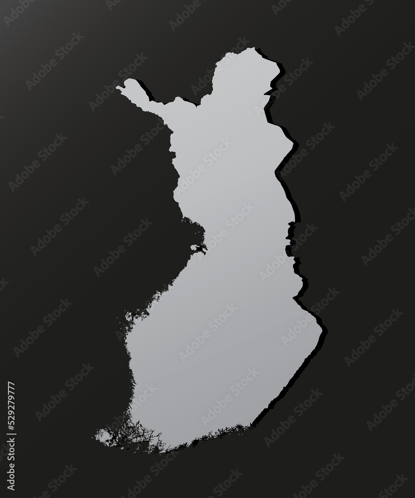Vector map Finland silver style, Europe country
