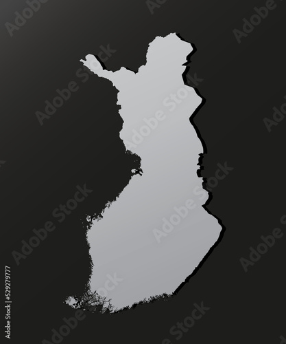 Vector map Finland silver style, Europe country