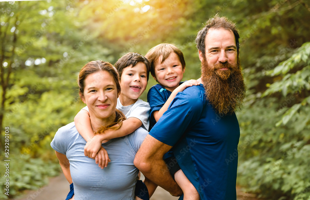 Sporty family together at an outdoor park Sporty family together at an outdoor park