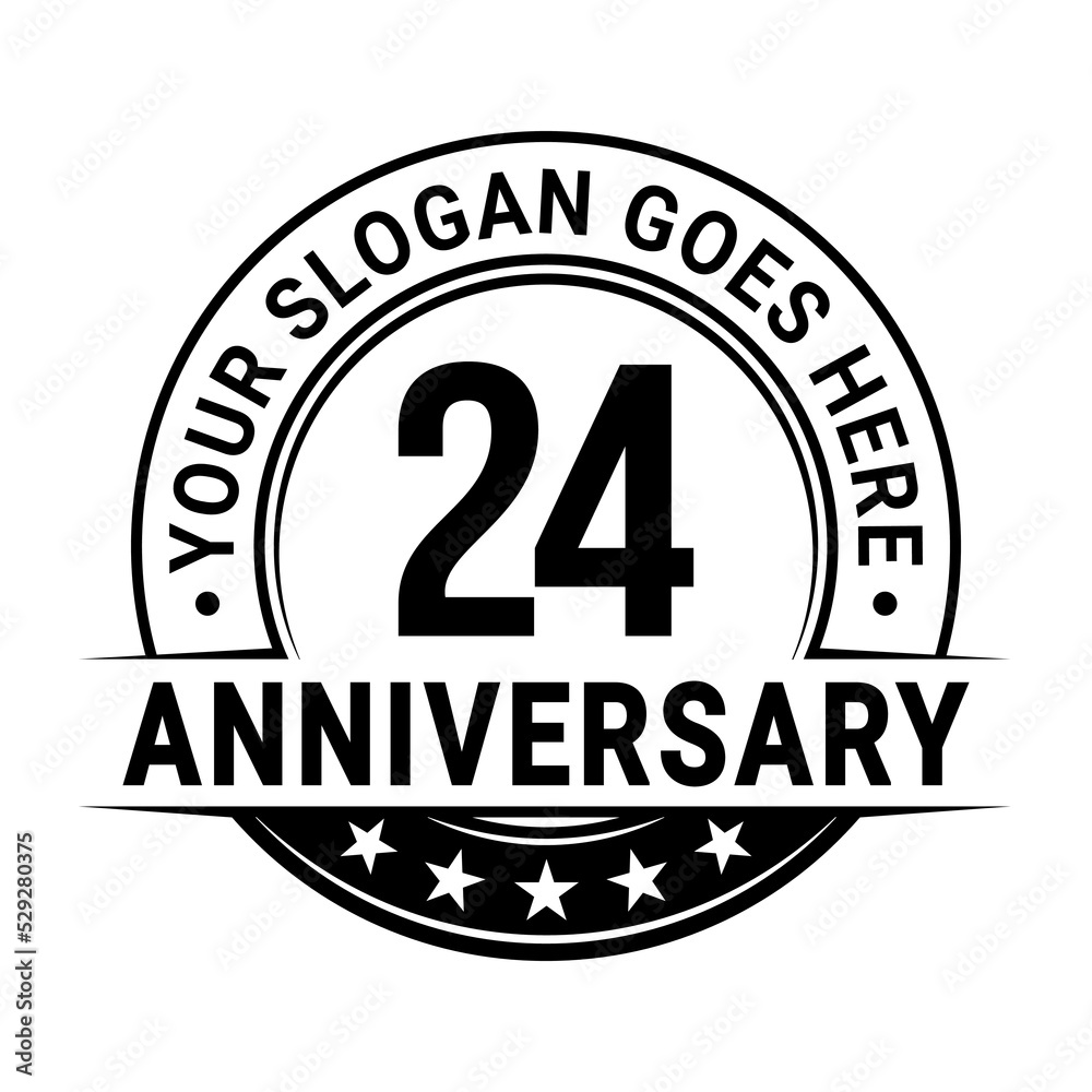 24 years anniversary logo design template. Vector illustration 24 years anniversary logo design template. Vector illustration