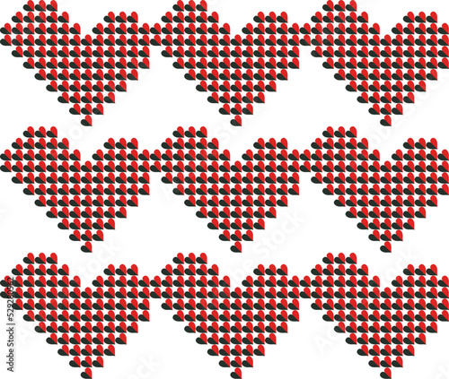 Digital hearts seamless pattern. Concept of virtual love, robotization.
