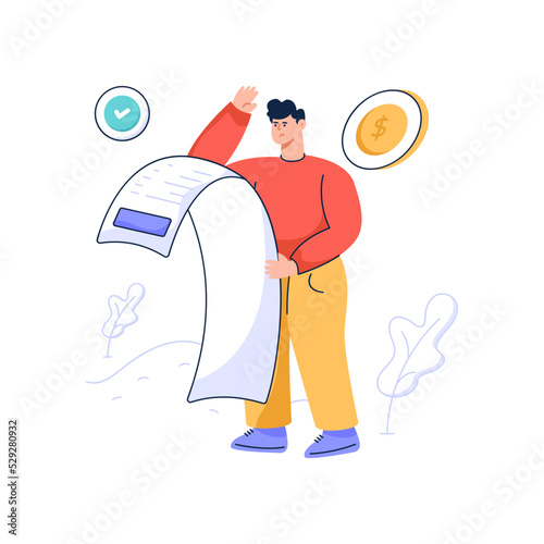 A financial planning flat illustration