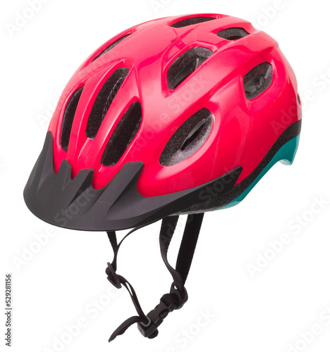 Protective bicycle helmet isolated on white