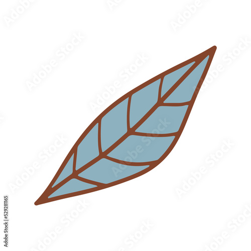 Retro groovy leaf. Collection of different flowers in a hippie style. Vector boho illustration isolated on a light background