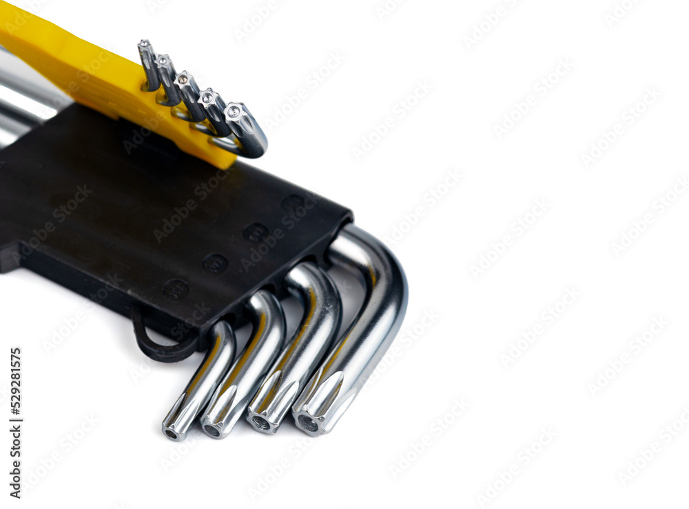 Torx Key set Inbus key isolated on white. Macro Torx Key set Inbus key isolated on white. Macro