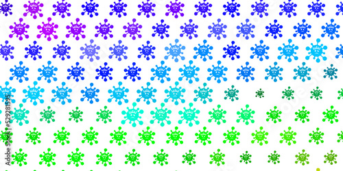 Light Multicolor vector background with covid-19 symbols.