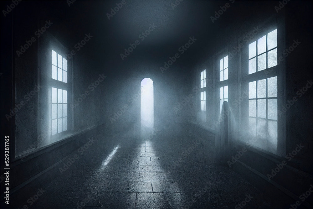 Spooky ghost figure, painting of a spirit Spooky ghost figure, painting of a spirit