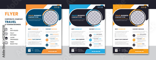 Travel and tour business company poster or flyer design