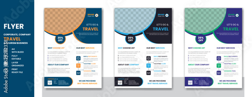 Travel and tour business company poster or flyer design