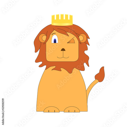 Cartoon nice lion. Vector illustration