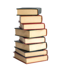 old books on transparent background,