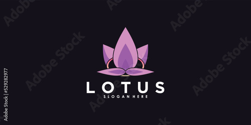Fototapeta Naklejka Na Ścianę i Meble -  lotus logo design with creative concept premium vector