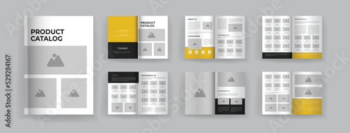 12 pages black and yellow product catalogue template or product catalog template