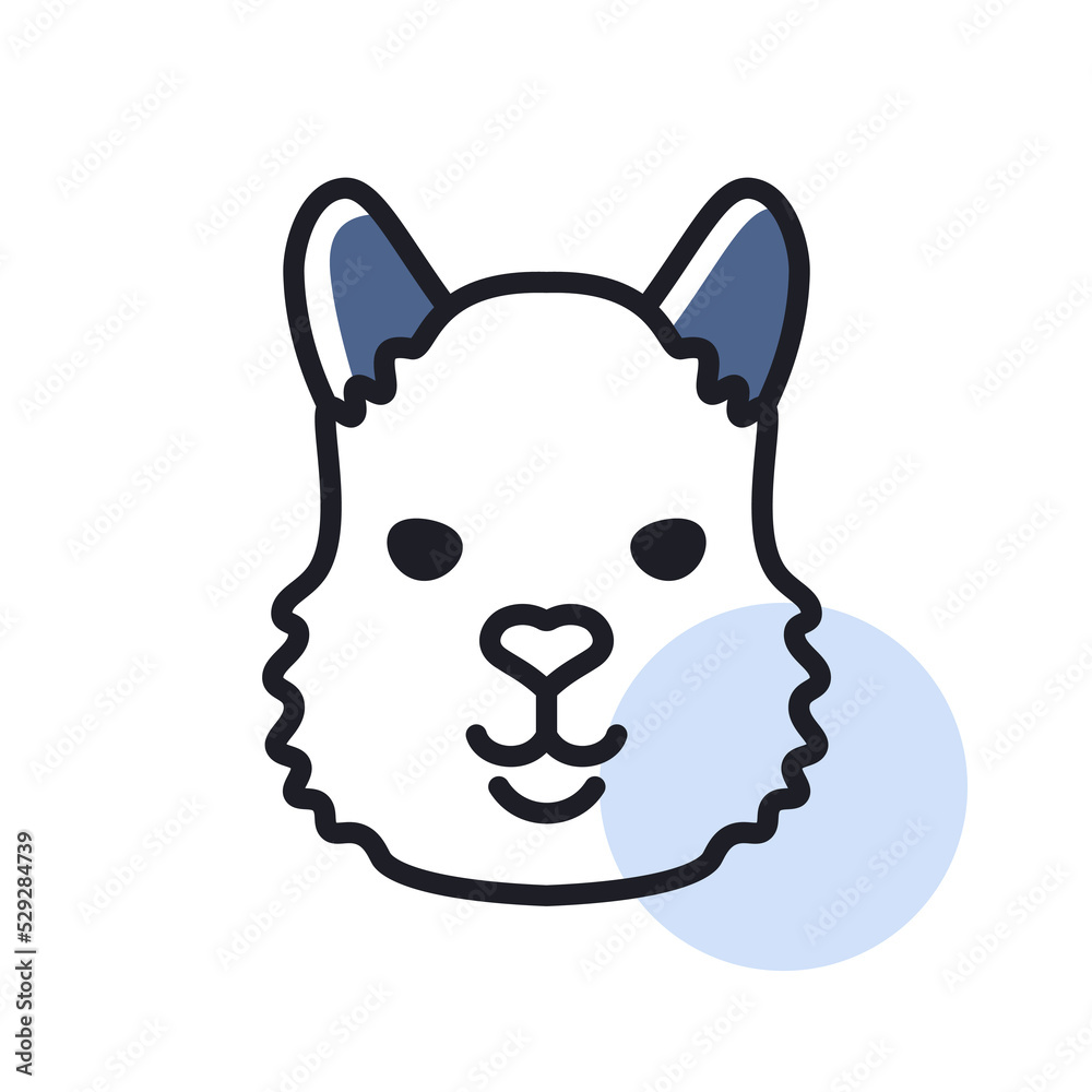 Lama icon. Animal head vector symbol Lama icon. Animal head vector symbol