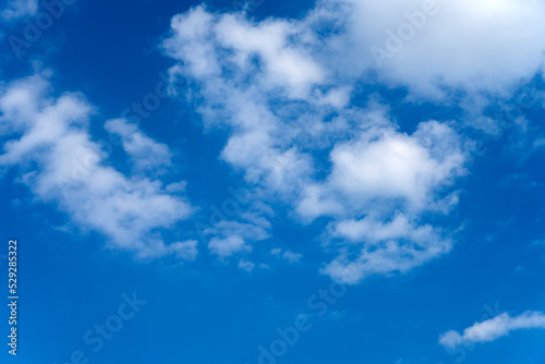 Blue cloudy sky on a clear day