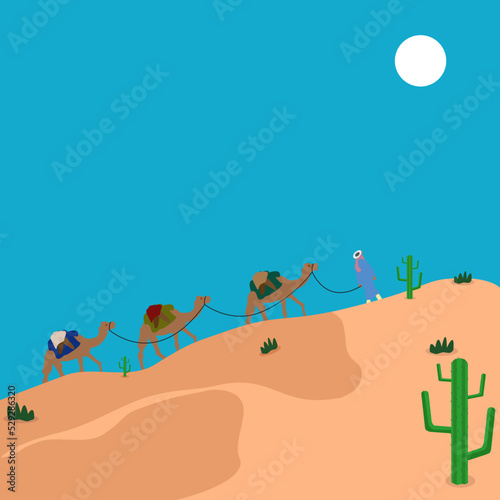 Caravan in the sahara desert