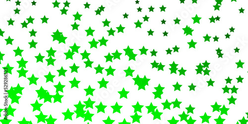 Light Green vector background with colorful stars.