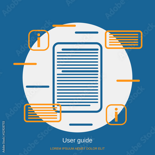 User guide, online support, technical service flat design style vector concept illustration