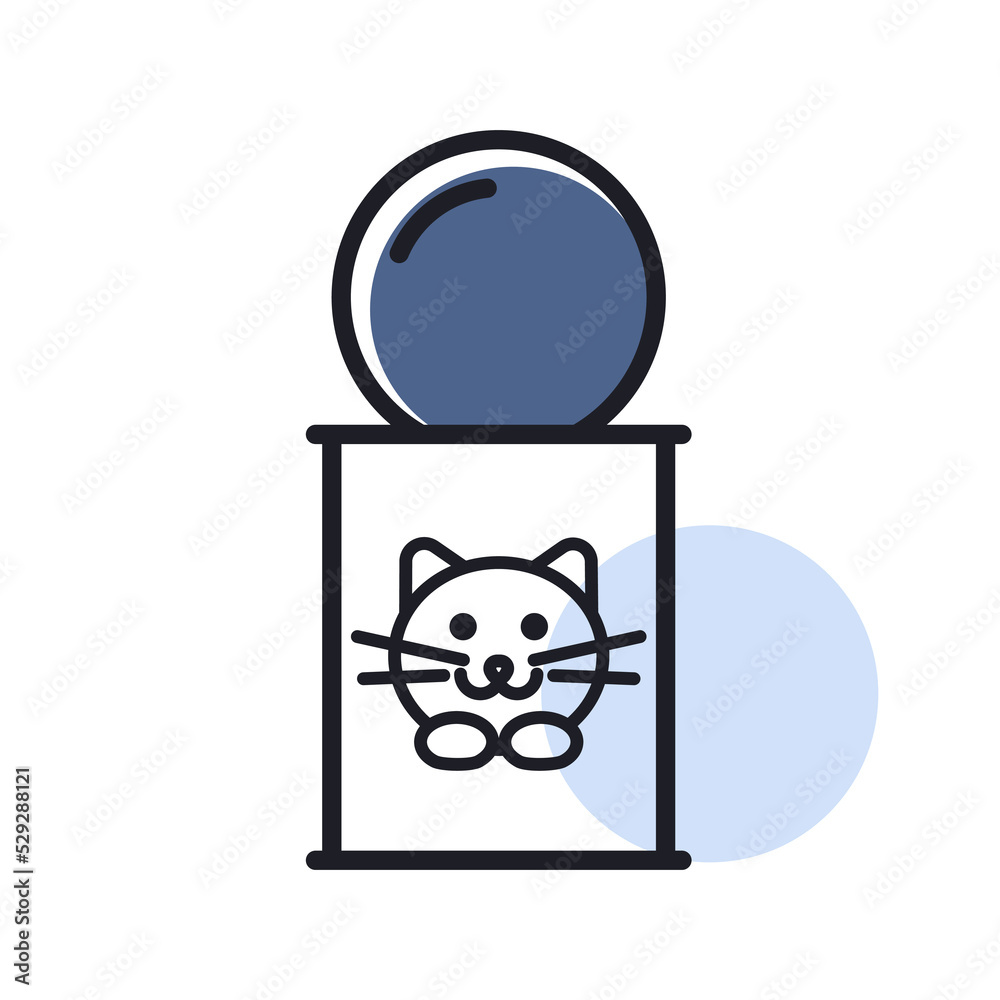 Pet cat food can vector icon. Pet animal sign Pet cat food can vector icon. Pet animal sign