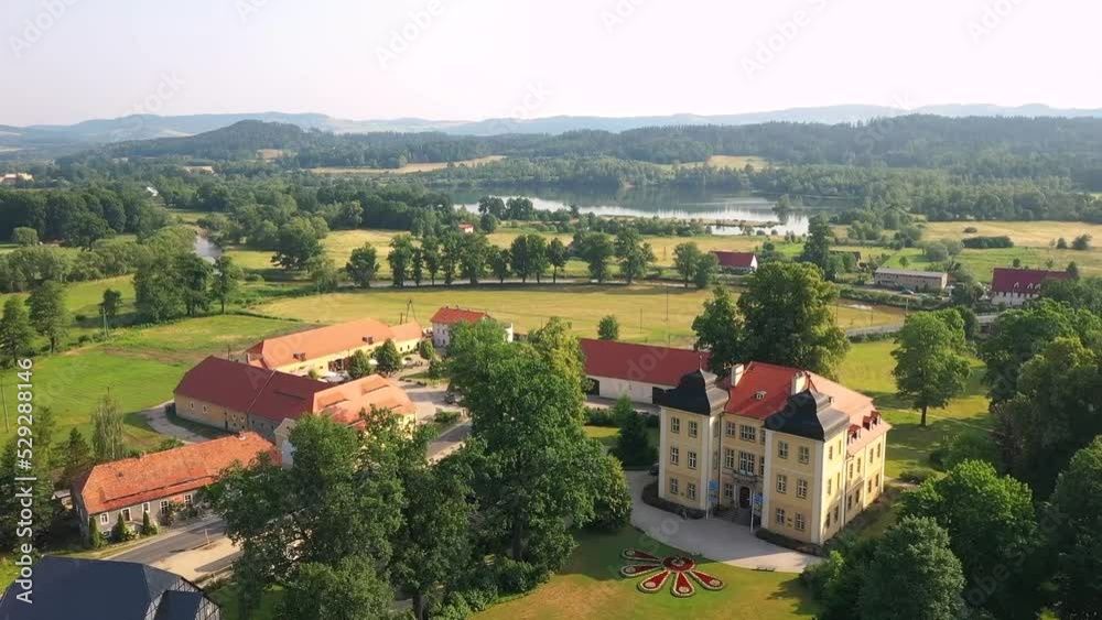 Beautiful architecture of the Lomnica Palace in Lower Silesia. Poland Beautiful architecture of the Lomnica Palace in Lower Silesia. Poland