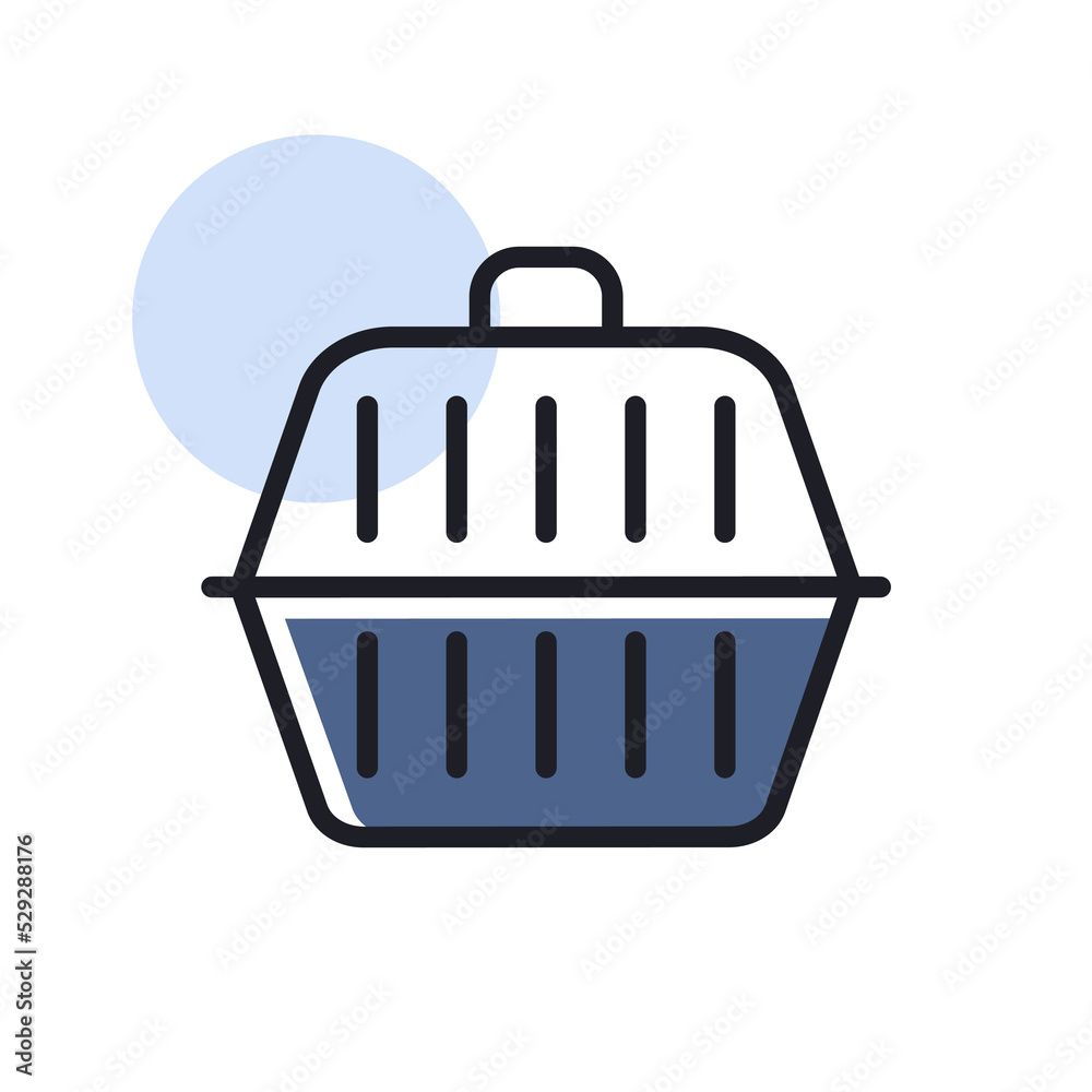 Pet carrier vector isolated icon. Pet animal sign