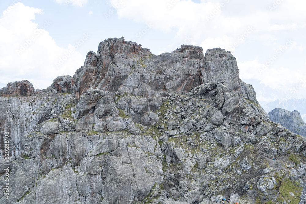 rocks in the mountains, Trincee Via ferrata, Dolomites Alps, Italy 