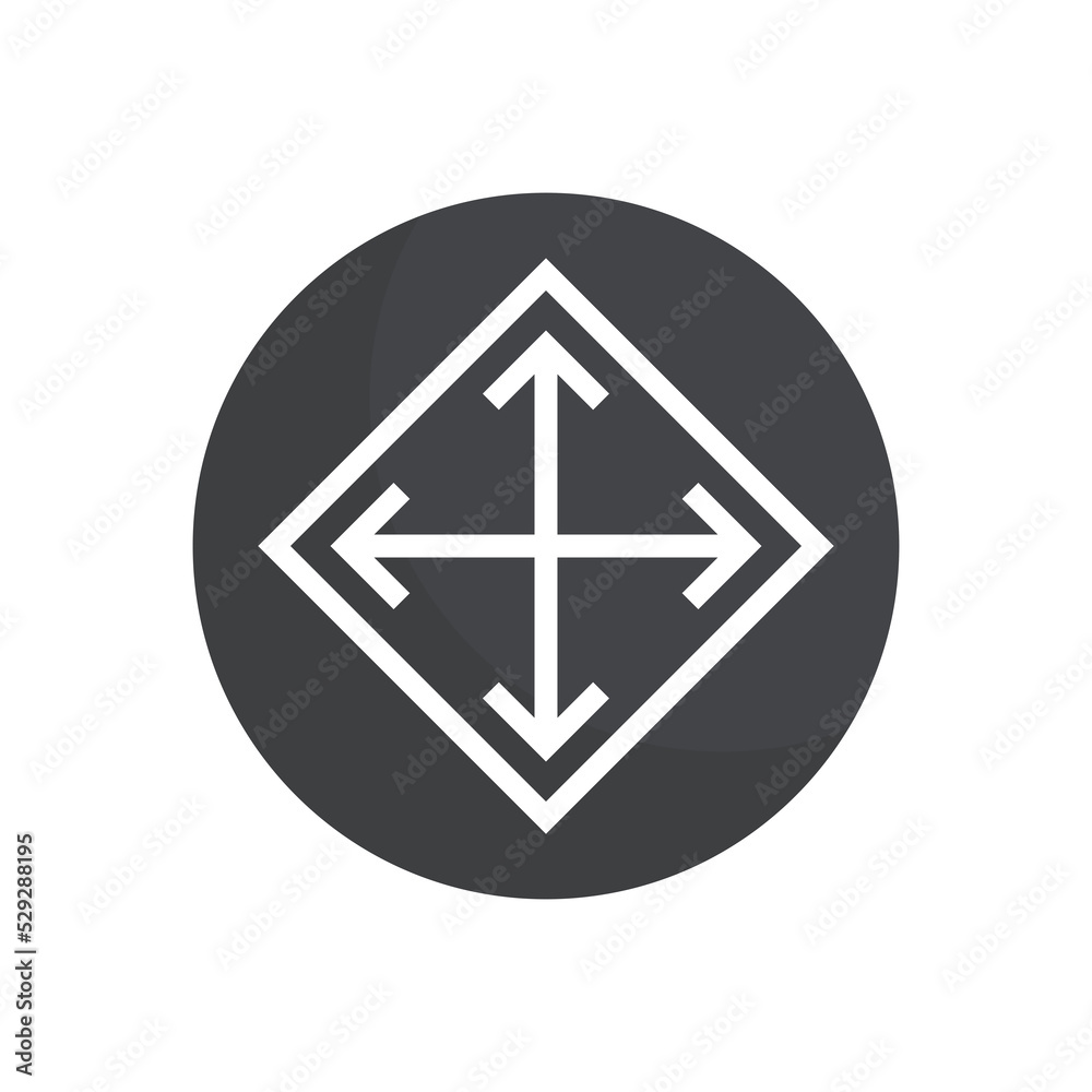 Arrow icon, size (large, wide). Pictogram for web or marketplace, clothing category. Isolated raster illustration on a white background. Arrow icon, size (large, wide). Pictogram for web or marketplace, clothing category. Isolated raster illustration on a white background.