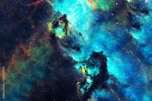 Fototapeta Naklejka Na Ścianę i Meble -  Bright blue space nebula. Elements of this image furnished by NASA