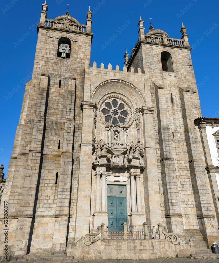 A facade of Porto Cathedral, Portugal