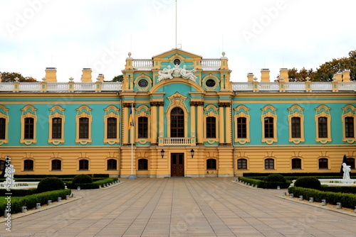 Verkhovna Rada of Ukraine. The building of Ukrainian Parliament in capital Kyiv with inscription in Ukrainian - Supreme Council of Ukraine photo