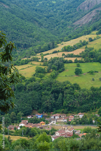 View of the town of Riello in the council of Teverga  Teberga  in Asturias  Spain.