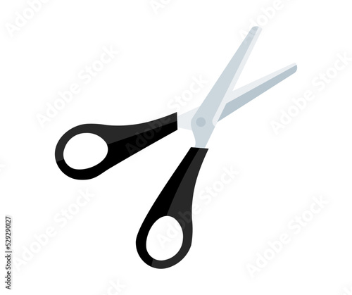 Scissors, flat style, Cut here symbol logo design. Scissors for cutting  vector design and illustration.
