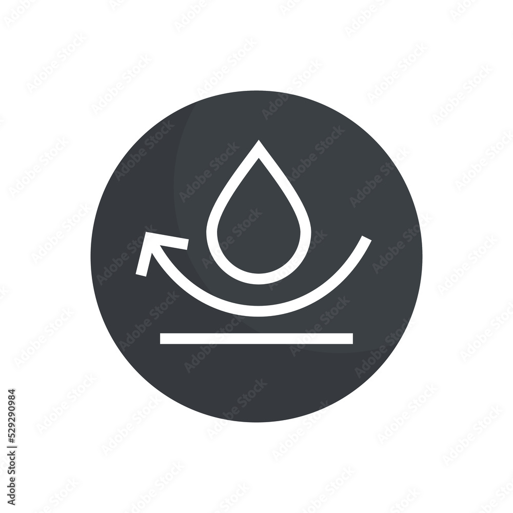 Icon waterproof fabric, does not let moisture through, moisture protection. Pictogram for web or marketplace, clothing category. Isolated vector illustration on a white background. Icon waterproof fabric, does not let moisture through, moisture protection. Pictogram for web or marketplace, clothing category. Isolated vector illustration on a white background.