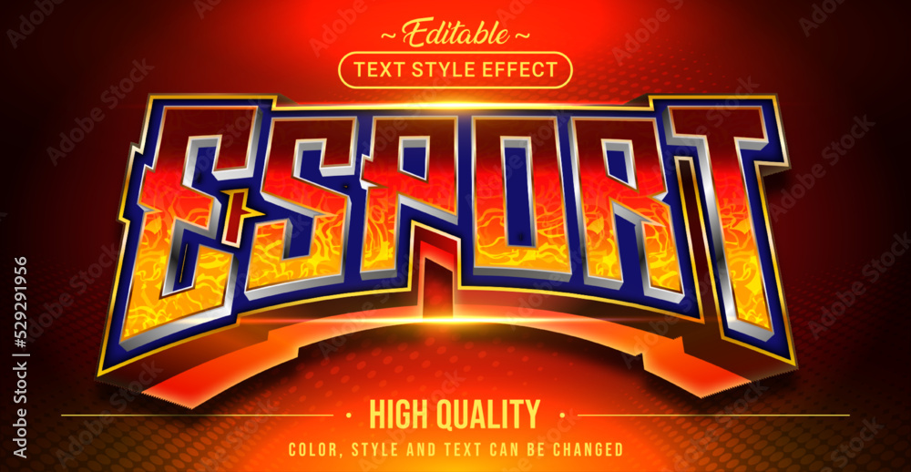 Editable text style effect - E-sport text style theme.