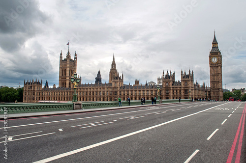 The British Parliament in Westminster from the bridge