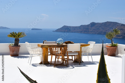 Panoramic view of Santorini  Greece.