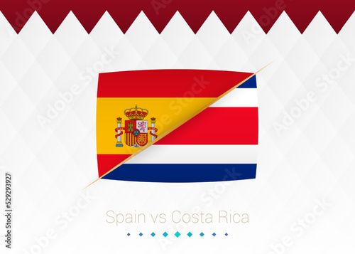 National football team Spain vs Costa Rica. Soccer 2022 match versus icon.