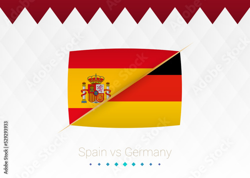 National football team Spain vs Germany. Soccer 2022 match versus icon.