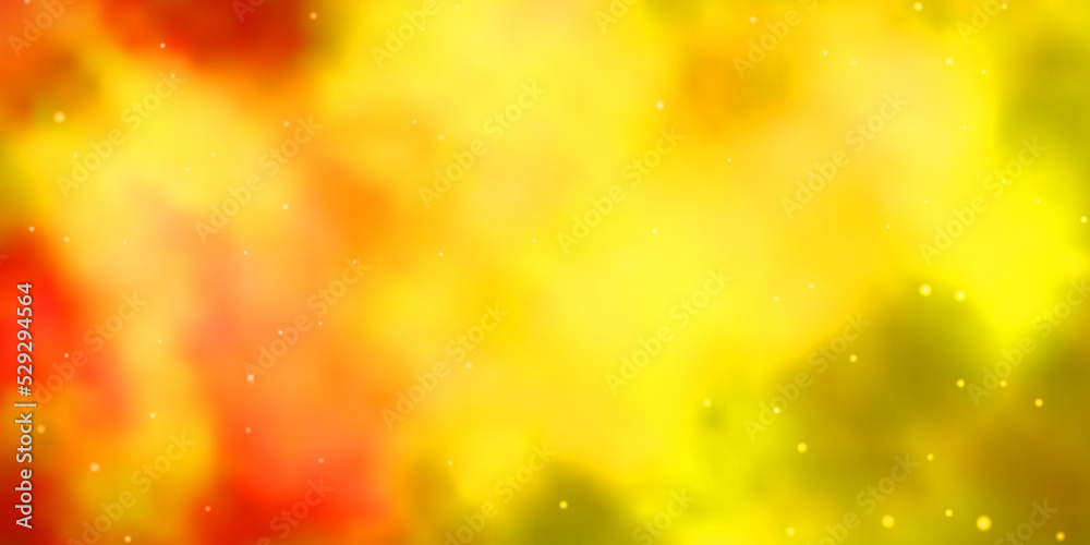 Light Yellow vector background with colorful stars.